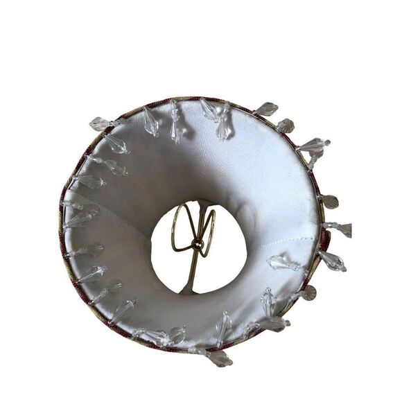 Vintage Fabric Mini Lamp Shade Traditional Striped - Picture 2 of 3